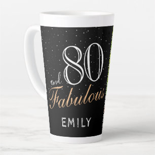 80 en Fabulous Elegante Zwarte 80ste Verjaardag Fo Latte Mok