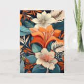 80 en Fabulous Flower Pattern Verjaardagsfoto Kaart (Achterkant)