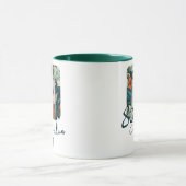 80 en Fabulous Flower Pattern Verjaardagsfoto Mok (Midden)