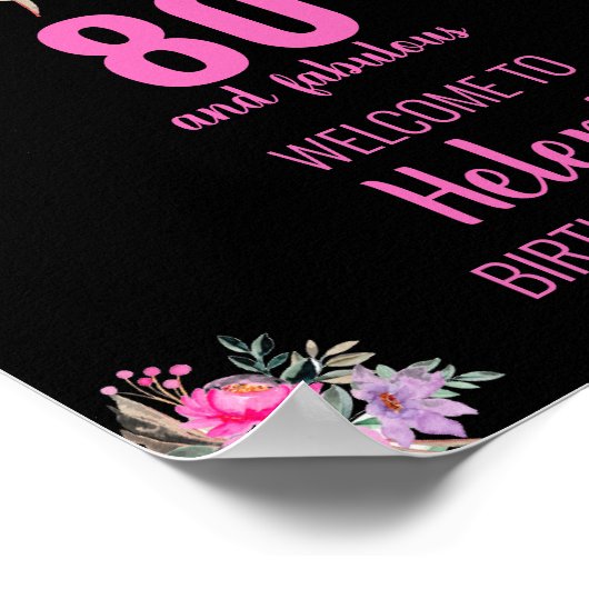 80 en geweldige zwarte verjaardagsfeestdag poster (Hoek)