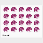 80 en Magenta 80th Birthday van het Manuscript van Ronde Sticker (Vel)
