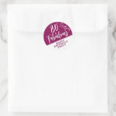 80 en Magenta 80th Birthday van het Manuscript van Ronde Sticker (Tas)