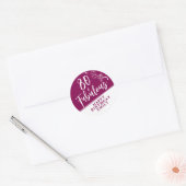 80 en Magenta 80th Birthday van het Manuscript van Ronde Sticker (Envelop)