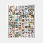 80 Foto Collage Sjabloon Persoonlijk Wit Fleece Deken (Voorkant)