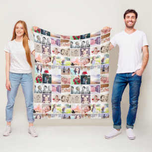 80 foto's collage gepersonaliseerd (20 herhalen) fleece deken