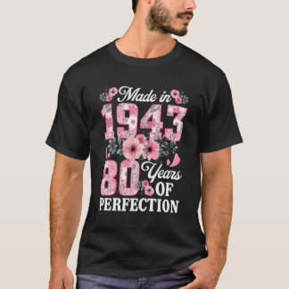80 Geboren in 1943 Bloem 80ste T-shirt