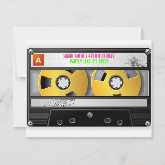 '80' Geïnspireerde verjaardag Kaart (Voorkant)