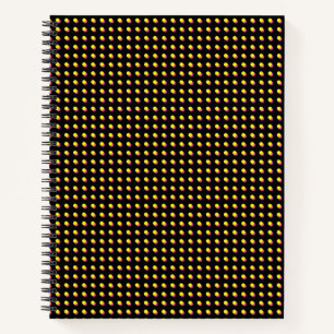 80-inch Retro Black en Neon Yellow Stippen Pattern Notitieboek