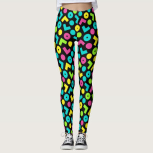80-inch zwart-witpatroon en neonpatroon van 90 leggings