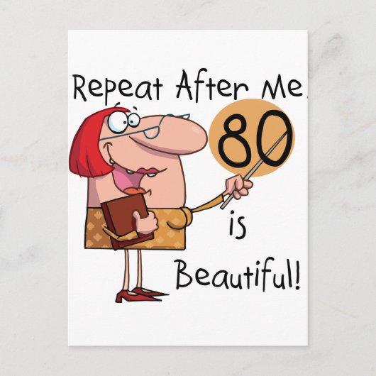 80 is mooie t-shirts en cadeautjes briefkaart (Voorkant)