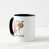 80 is mooie t-shirts en cadeautjes mok (Voorkant links)