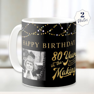 80 jaar in het maken van zwart goud koffiemok