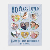 80 jaar met 80e verjaardag aangepaste foto fleece deken (Voorkant)