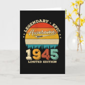 80 jaar oud 1945 Retro Geweldige 80ste verjaardag  Kaart (Gele Bloem)