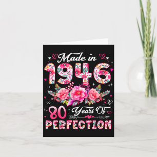 80 Jaar Oud Geboren in 1946 Bloemige 80ste Verjaar Kaart