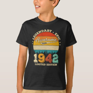 80 jaar oud Geweldige sinds 1942 80th Birthday Gif T-shirt
