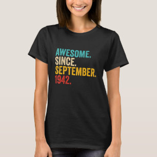 80 jaar oud Geweldige sinds september 1942 80th Bi T-shirt