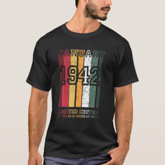 80 jaar oud Januari 1942 Limited Edition 80th Birt T-shirt