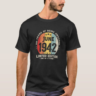 80 jaar oud juni 1942 80e verjaardag 2 t-shirt