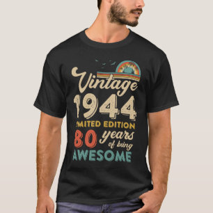 80 Jaar Oud Vintage 1944 80ste Verjaardag Mannen V T-shirt