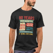 80 jaar oude 80e verjaardag droogte Bda T-shirt (Voorkant)