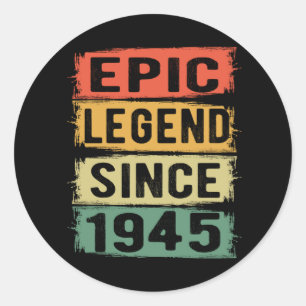 80 jaar oude Bday 1945 Epic Legend 80ste verjaarda Ronde Sticker