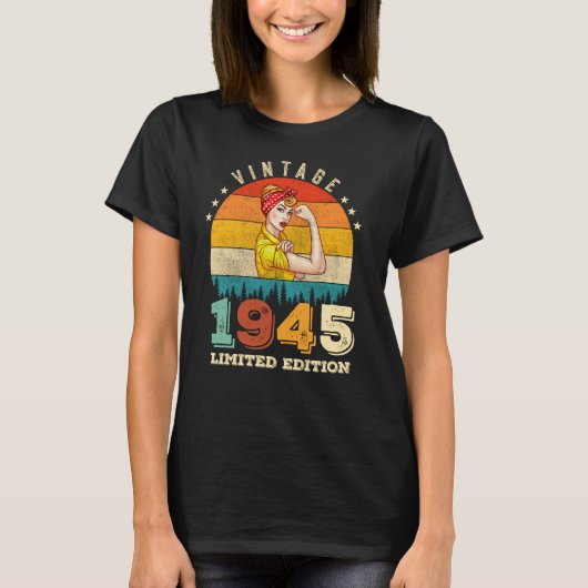 80 jaar oude Bday 1945 Vintage 80ste Verjaardag Vr T-shirt (Voorkant)
