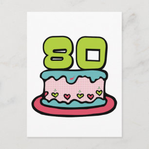 80 jaar oude Birthday Cake Briefkaart