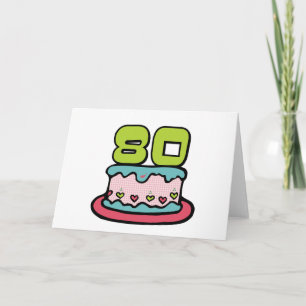80 jaar oude Birthday Cake Kaart