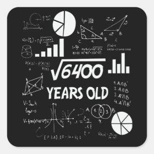 80 jaar oude dagelijkse Wiskunde leraar 80e verjaa Vierkante Sticker