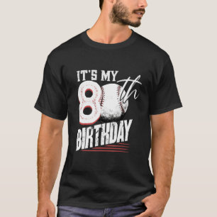 80 jaar oude  honkbal 80ste verjaardag t-shirt