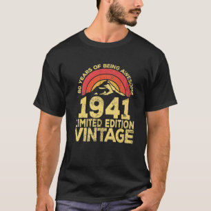 80 jaar oude ledennaire retro Geweldige geboorte T-shirt