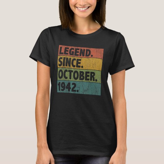 80 jaar oude legering sinds oktober 1942 80e geboo t-shirt (Voorkant)