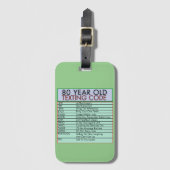 80 jaar oude sms-code grappige verjaardagssenioren bagagelabel (Voorkant (verticaal))