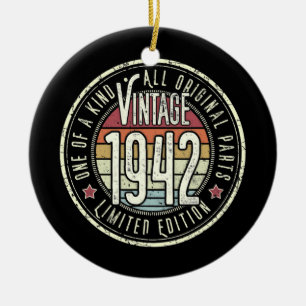 80 jaar oude Vintage 1942 Limited Edition 80th Keramisch Ornament