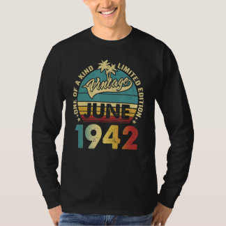 80 jaar oude Vintage juni 1942 80e dag B T-shirt