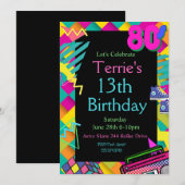 80 jaar uitnodiging, terug naar de 80, elke leefti kaart (Voorkant / Achterkant)