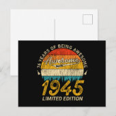 80 Jaar Verjaardag 1945 Geweldig 80ste Verjaardag  Briefkaart (Voorkant / Achterkant)