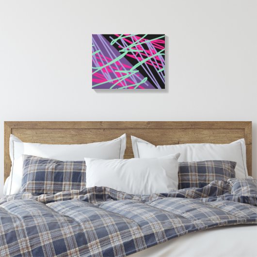 80-jaren kleuren splash medley art canvas afdruk (Insitu (Slaapkamer))