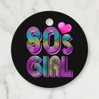 80-jarig meisje: Costume Retro Bedankjes Labels