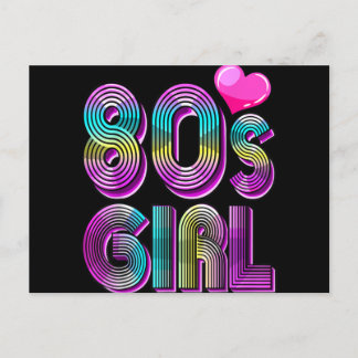 80-jarig meisje: Costume Retro Feestdagenkaart