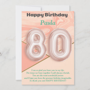 80-jarige meisjes Happy Birthday-kaart