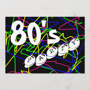 80-jarige partij - Waanzinnig & kleurrijk vierkant Kaart