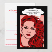 80-jarige uitnodiging 80 jaar retro girl pop art (Voorkant / Achterkant)