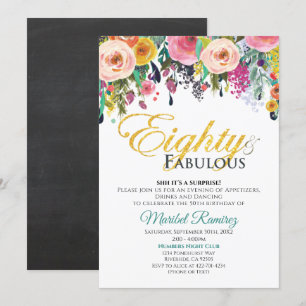 80 Jubileum Fabulous Invitation Kaart