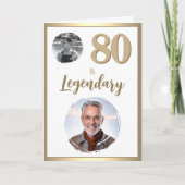 80 & Legendary 2 foto's 80e verjaardag Kaart (Voorkant)
