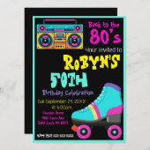 80 ou 90 Thème Anniversaire Invitation (Devant / Derrière)