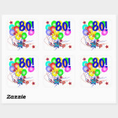 80! Ou N'Importe Quel Âge Ballons Stickers Anniver (Feuille)