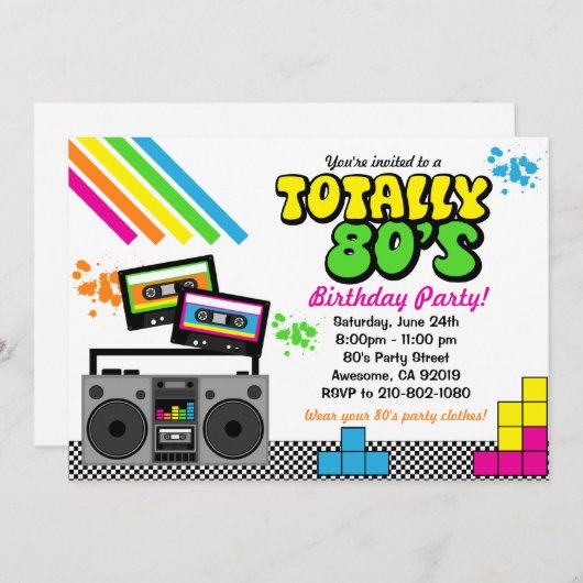 80-partijuitnodiging kaart (Voorkant / Achterkant)