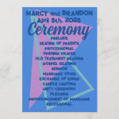 80 Pastels op Blue New Wave Wedding Programma (Voorkant)